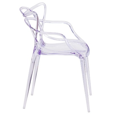 Clear Polycarbonate Decorative Cutout Stacking Side Chair