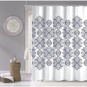 Dainty Home 3D Printed Textured 100% Cotton Shower Curtain - 1 of 3
