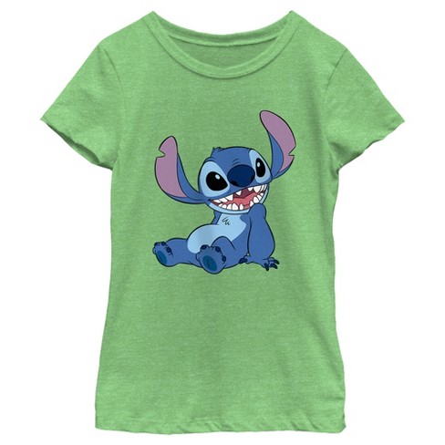 Girl's Lilo & Stitch Sitting Pose T-shirt - Green Apple - Large : Target