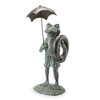 SPI Home Pool Partner Frog Garden Sculpture – 24.5" Tall Whimsical Metal Outdoor Décor, Playful Bronze Frog with Floatie - 3 of 3