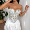Women‘s Embroidered Bustier Top: Sexy Backless Corset with Adjustable Ties for Club & Vacation - 4 of 4