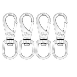 Itopfox 3.5 Inch Stainless Steel Flag Clips for Flagpole Rope 4 Pack Diving Clips Swivel Snap Hooks for Dog Leashes Keychains Boat Ropes Bird Feeders - 1 of 4