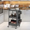 Tangkula 3-Tier Utility Storage Cart Metal Rolling Trolley w/ DIY Pegboard Baskets - 2 of 4