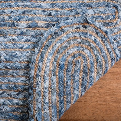 Cape Cod Blue and Natural Handwoven Rectangular Area Rug