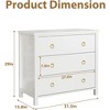 29 inch Tall Modern Tall Drawer Dresser with Storage, Wooden Chest of Drawers Freestanding for Bedroom, Living Room, White - 2 of 4