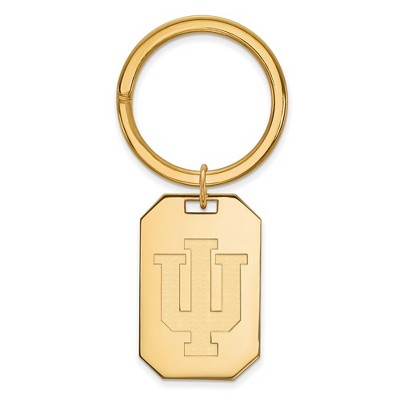 Black Bow Jewelry 14k Yellow Gold Plated Sterling Silver Indiana Hoosiers NCAA Key Chain
