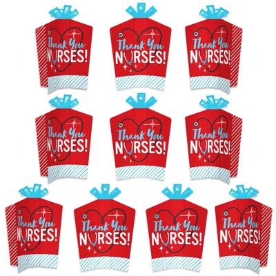 Big Dot of Happiness Thank You Nurses - Table Decorations - Nurse Appreciation Week Fold and Flare Centerpieces - 10 Count