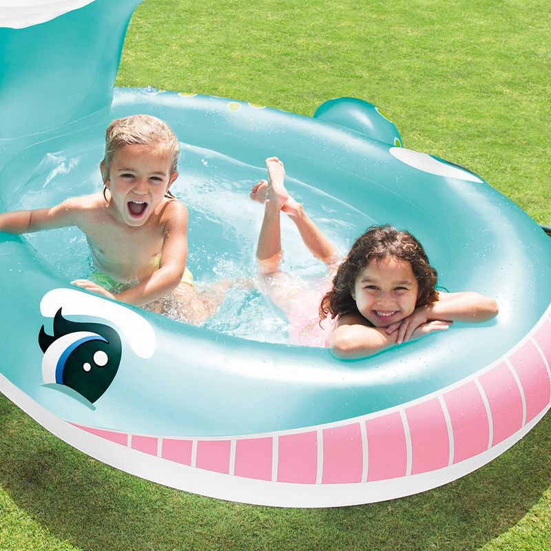 Intex 57440EP 79" x 77" x 36" Inflatable Whale Spray Kiddie Pool for Kids 2+, 3 of 7