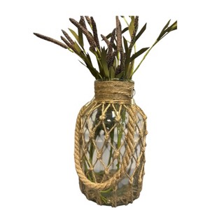 Slickblue Hand-Woven Hanging Glass Vase Clear with Natural Rope for Flowers or Decorative Fillers - Large/Medium/Small - 1 of 3