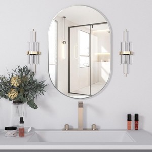 Oval Bathroom Mirror for Over Sink, Modern Wall Mounted Vanity Mirror, Decorative Bathroom Wall Decor - 1 of 4