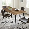 47" Rectangular Dining Table with Walnut Wood Finish and Black Metal Legs, Modern Kitchen or Dining Room Table-Maison Boucle - 4 of 4