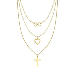Ross-Simons Italian 18kt Gold Over Sterling Multi-Symbol Layered Necklace Size 18 - 1 of 2