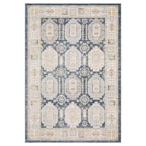 Captiv8e Designs Clara Textural Distressed Traditional Navy/Ivory Rug - 1 of 4