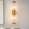 DORESshop 3 in. 2-Light Crystal Modern Vanity Light, Brass Bathroom Wall Sconce, Vertical Horizontal Wall Mount Lighting - 3 of 4