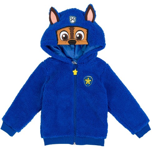 Paw Patrol Chase Cozy Faux Shearling Zip Up Cosplay Hoodie Toddler Target