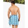 LA LEELA Men's Sarong Aloha Swim Beach Pareo Wrap One Size Allover Leafs Blue - 2 of 4