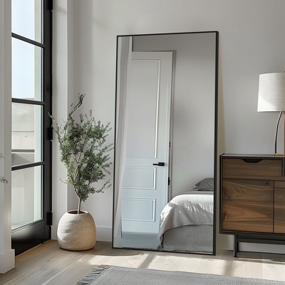 71"x39" Black Rectangle Full-Body Mirror,Aluminum Alloy Full-length Mirror for Bathroom, Bedroom Entryway, Living/Dressing Room