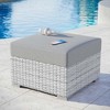 Modway Convene Patio Ottoman – Outdoor Wicker Rattan Ottoman with Weather-Resistant Cushion - 4 of 4
