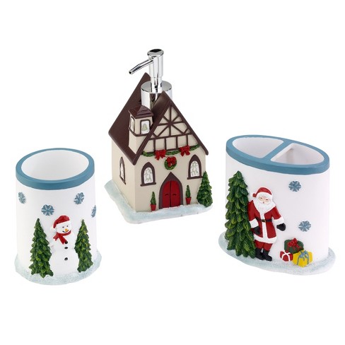 Creative Scents Polar White 3 Pcs Bathroom Set - Features: Soap Dispenser, Toothbrush  Holder, And Soap Dish : Target