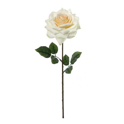 Floral Home 20" Stem Long Champagne Open Rose - 12-Piece