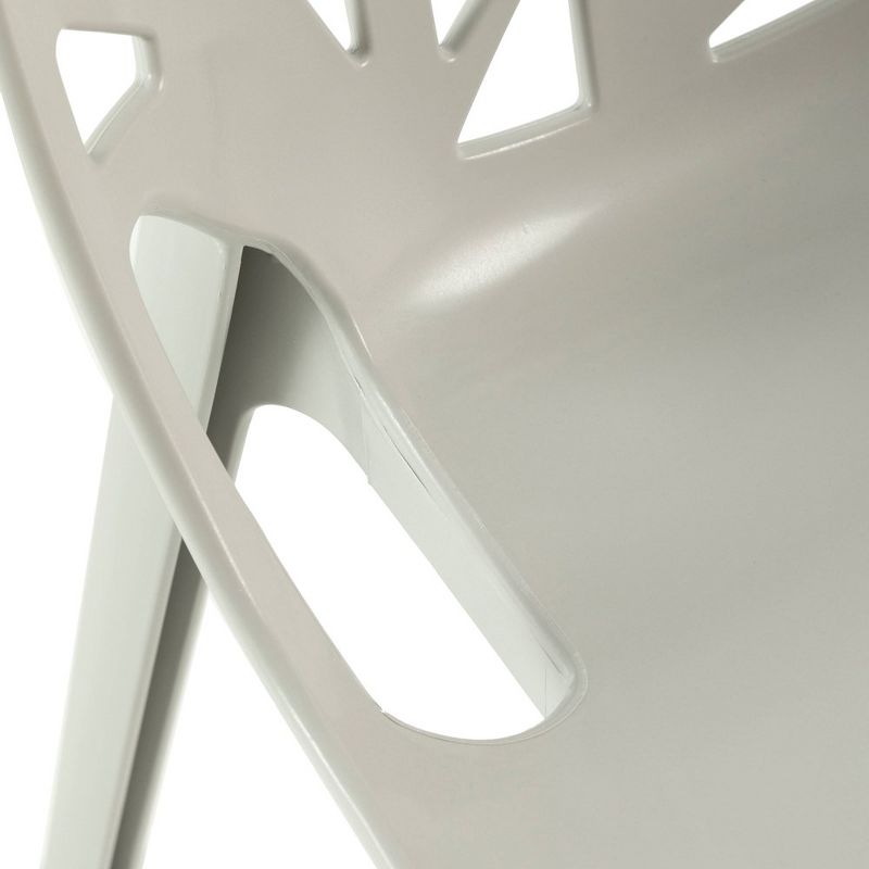 LeisureMod Cornelia Modern Plastic Dining Chair with Cut-Out Tree Design, 5 of 8