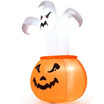 Tangkula Halloween Decoration 6 Ft Blow-up Inflatable Ghost In Pumpkin ...