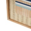 Olivia & May Set of 2 Wood Paddle Wall Decors with Blue and White Striped and Woven Paper Backing Cream: Modern Nautical Art, MDF Frame - 3 of 4