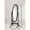 Lyngins Traditional Wood Floor Cheval Mirror, Full Length Mirror with Elongated Oval Glass, Stangding Mirror/Floor Mirror/Body Mirror for Bedroom - 3 of 4