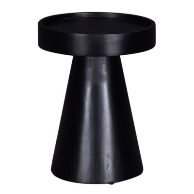 16" Solid Wood Glam Round Pedestal End/Side Table, Stylish Accent Piece for Living Room or Bedroom D¨¦cor