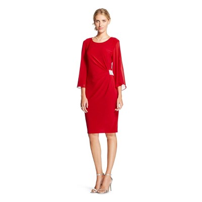Women's Side Embellished Dress Red S - Chiasso