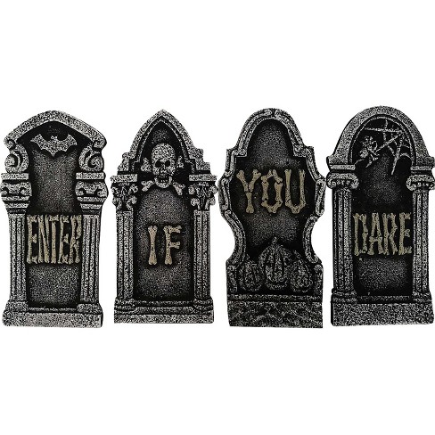 Sunstar Tombstones Enter If You Dare 4 Piece Halloween Decorations ...