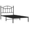 vidaXL Black Twin Metal Bed Frame with Headboard & Slats, No Mattress, Easy Assembly - 2 of 4