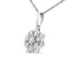 Haus of Brilliance Silver 1/4 cttw Diamond Floral Cluster Pendant Necklace - 2 of 4
