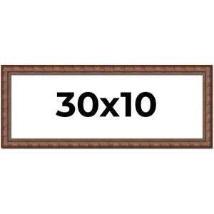 PosterPalooza | 30x10 Modern Bamboo Picture Frame, UV Acrylic, 5 Finishes - 1 of 4