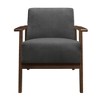 Velvet Upholstered Accent Chair with Solid Wood Frame and Cushioned Seat and Back for Living Room - 3 of 4