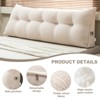 Soft Wedge Teddy Velvet Headboard Pillow w/ Side Pocket - PP Cotton Filled, Triangular Backrest Cushion for Dorm Bed - 2 of 4
