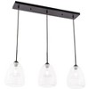 Elegant Lighting Kason 3 light Black and Clear glass pendant - 4 of 4
