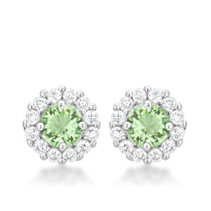 Slickblue Classic Rhodium Bridal Earrings, 2.52 Ct. CZ, 10mm, Butterfly Back, Women's Jewelry, 9 Color Options - 1 of 2