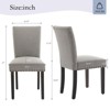 Dining Chairs Set of 6, Upholstered Parsons Diner Room Chair Sets, Linen Fabric Accent Chairs with Nailhead Trim and Padded Cushion - 2 of 4