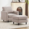 Hyleory Modern Comfort Accent Chair with Ottoman - Living Room Bedroom Leisure Preferred, Modern Simple Home Reading Corner Essentials - 2 of 4