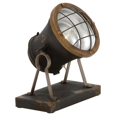 11" Vintage Reflections Rustic Iron Tripod Spotlight (Includes LED Light Bulb) - Olivia & May