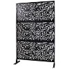 Okak Outdoor Privacy Screen with Fern Leaf Pattern, Freestanding Balcony Privacy Screen, Patio Privacy Screen for Garden, Lawn, Black - 4 of 4