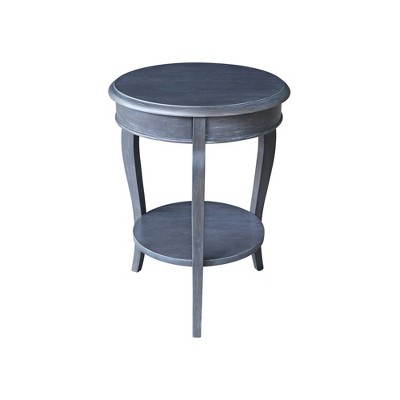 Cambria Heather Gray Round Solid Parawood End Table