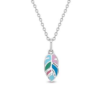 Girls' Pastel Feather Sterling Silver Necklace - In Season Jewelry