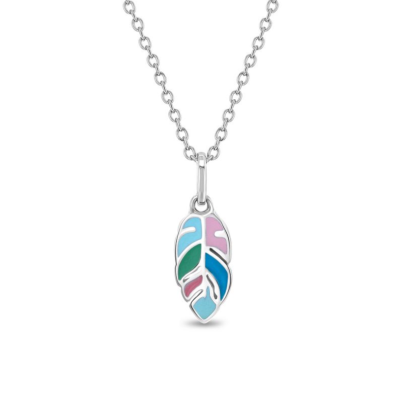 Girls' Pastel Feather Sterling Silver Necklace - In Season Jewelry, 1 of 6