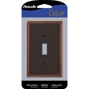 Amerelle Metro Aged Bronze 1 gang Die-Cast Metal Toggle Wall Plate 1 pk - 1 of 1