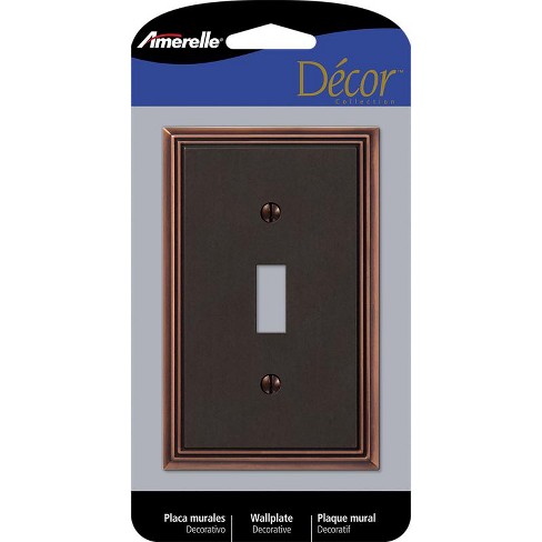 Amerelle Metro Aged Bronze 1 gang Die-Cast Metal Toggle Wall Plate 1 pk - image 1 of 1