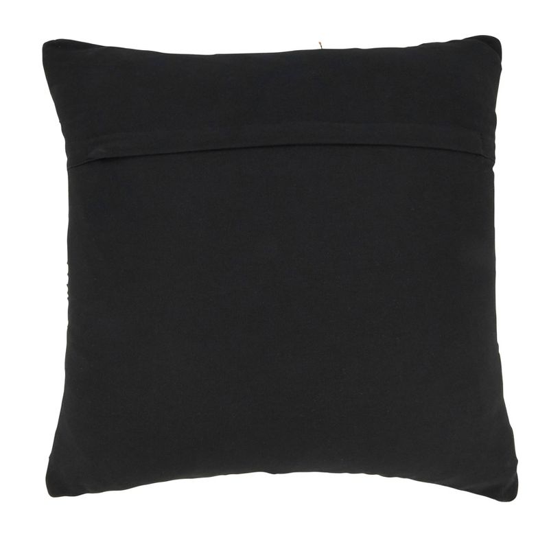 18"x18" Crafted Comfort Zig Zag Tassel Square Throw Pillow Black - Saro Lifestyle, 3 of 5