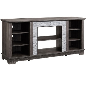 NicBex TV Stand for TVs up to 65 Inches,Farmhouse TV Media Console Table with Faux Stacked Stone Surround and Open Shelves - 1 of 4