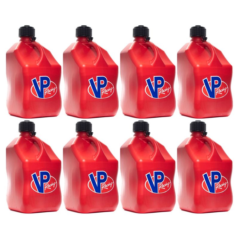 VP Racing Fuels 5.5 Gallon Motorsport Racing Liquid Container Utility Jug Can with Contoured Handle, Multipurpose Cap and Rubber Gaskets, Red (8 Pack), 1 of 7
